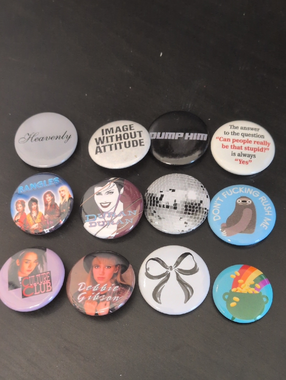 12 Small Pins 80s Debbie Gibson Culture Club Duran Bangles